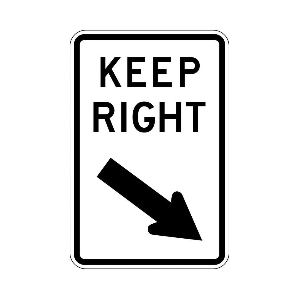 Sign KEEP RIGHT 450 x 300mm Metal_307859_TC475LSM