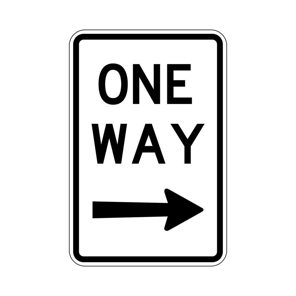 ''ONE WAY'' Arrow To Right Sign 450x300mm Metal_497024_TC477LSM