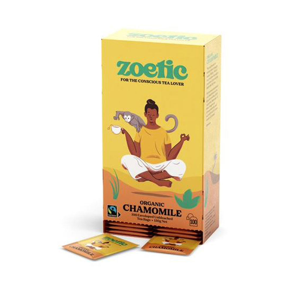 Zoetic Organic Fairtrade Enveloped Tea Bag Chamomile Pkt 100_1070461_Z_CH100ETBB