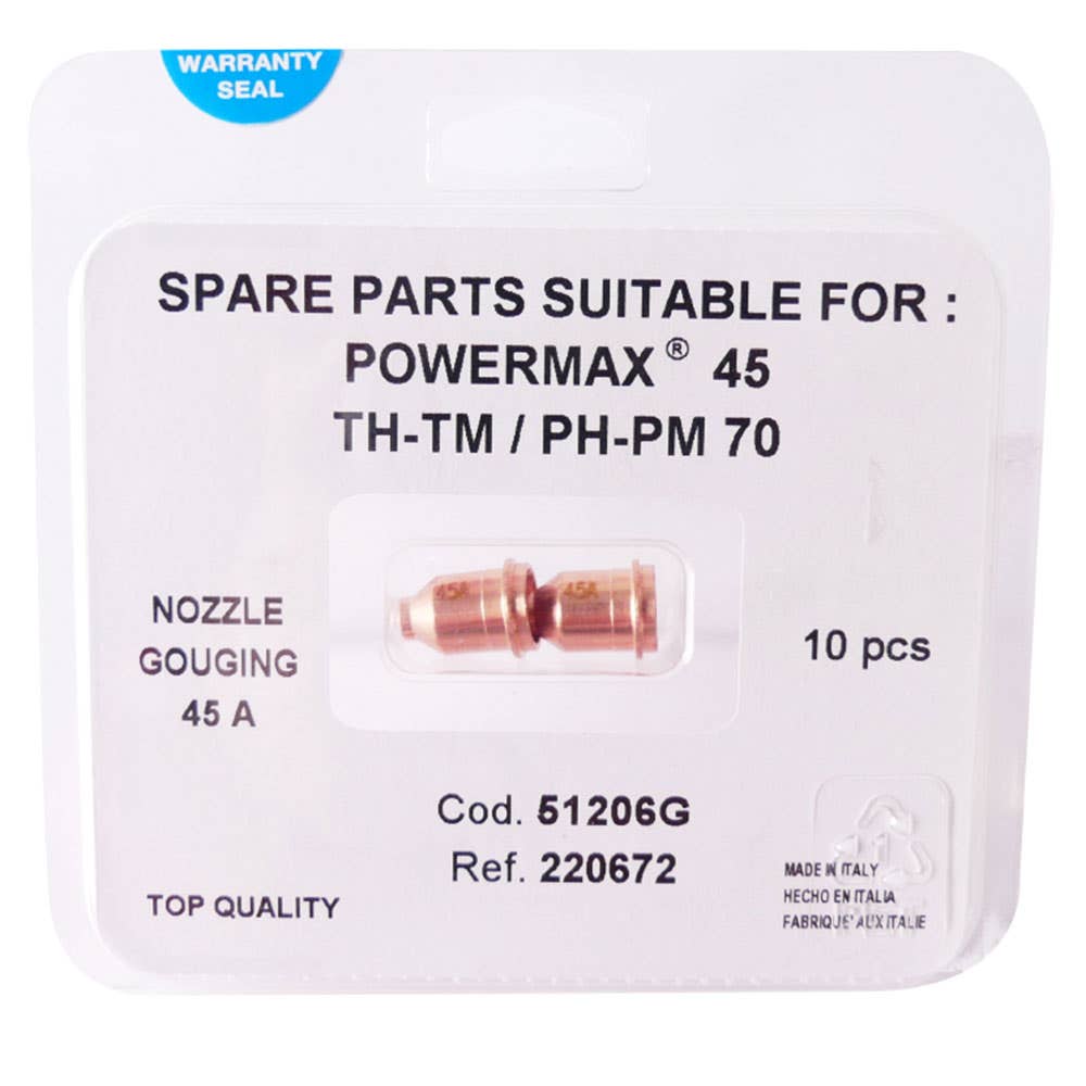 Nozzle Tip Gouging 45A Pk 10 Arcoweld 40014822 AW-51206G