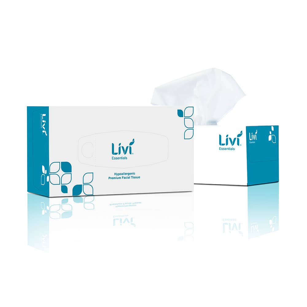 1302 Essentials Hypoallergenic Facial Tissues 2 Ply 200 Sheets 30 Pk 221643 1302