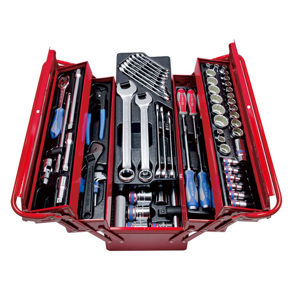 77 Piece 5 Tray Cantilever Tool Box Kit Metric 1/2 & 3/4 31750202 908-077CR01
