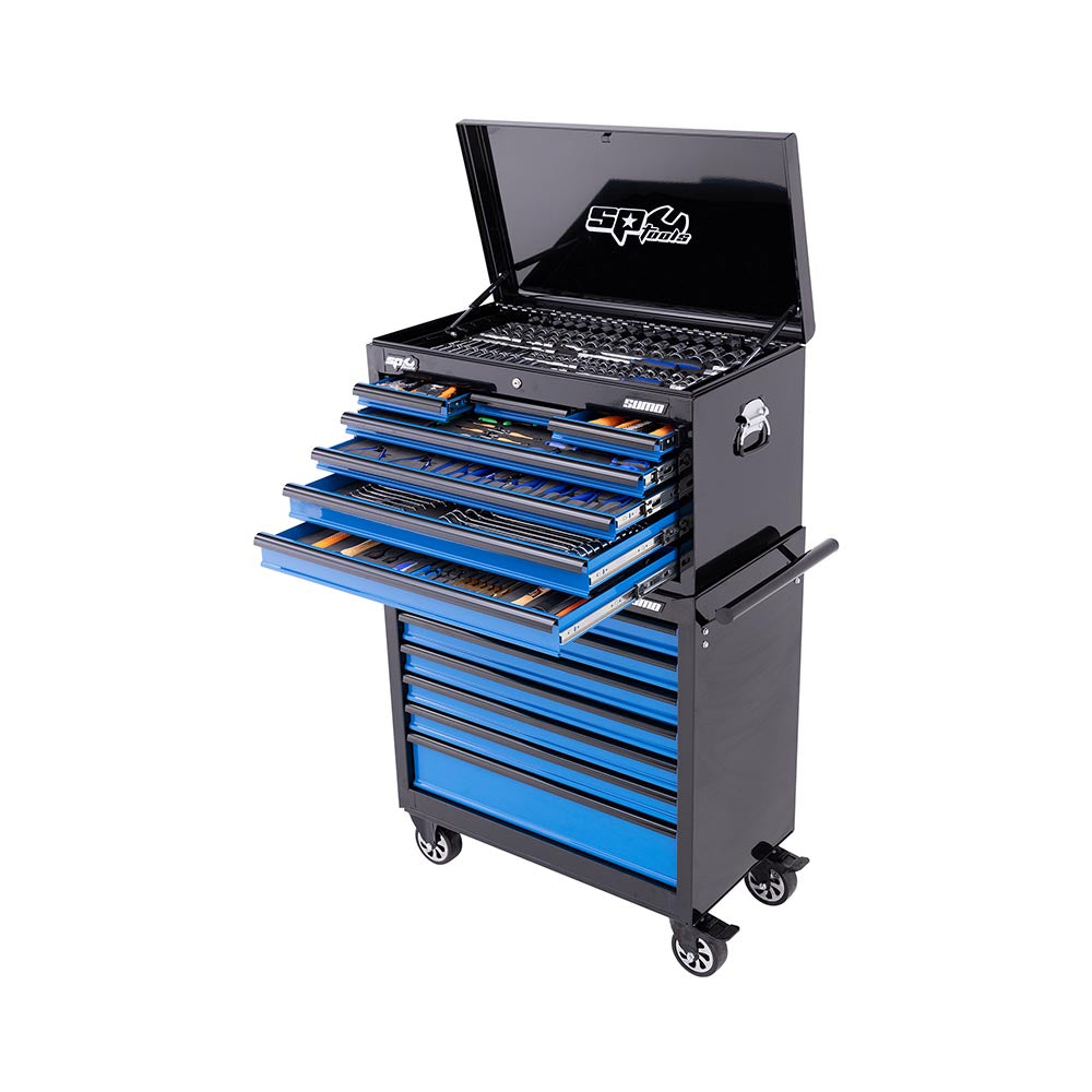 417 Piece Sumo Series Combo Tool Kit 14 Drawer Metric/SAE Black/Blue 40069959 SP50176X
