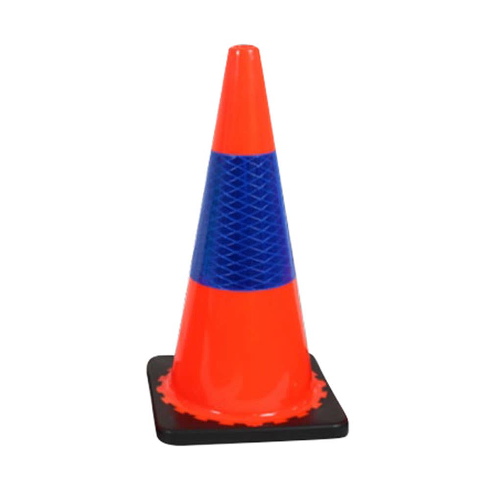 Hi-Vis Reflective Traffic Cone Orange & Blue 450mm 436378 A3774