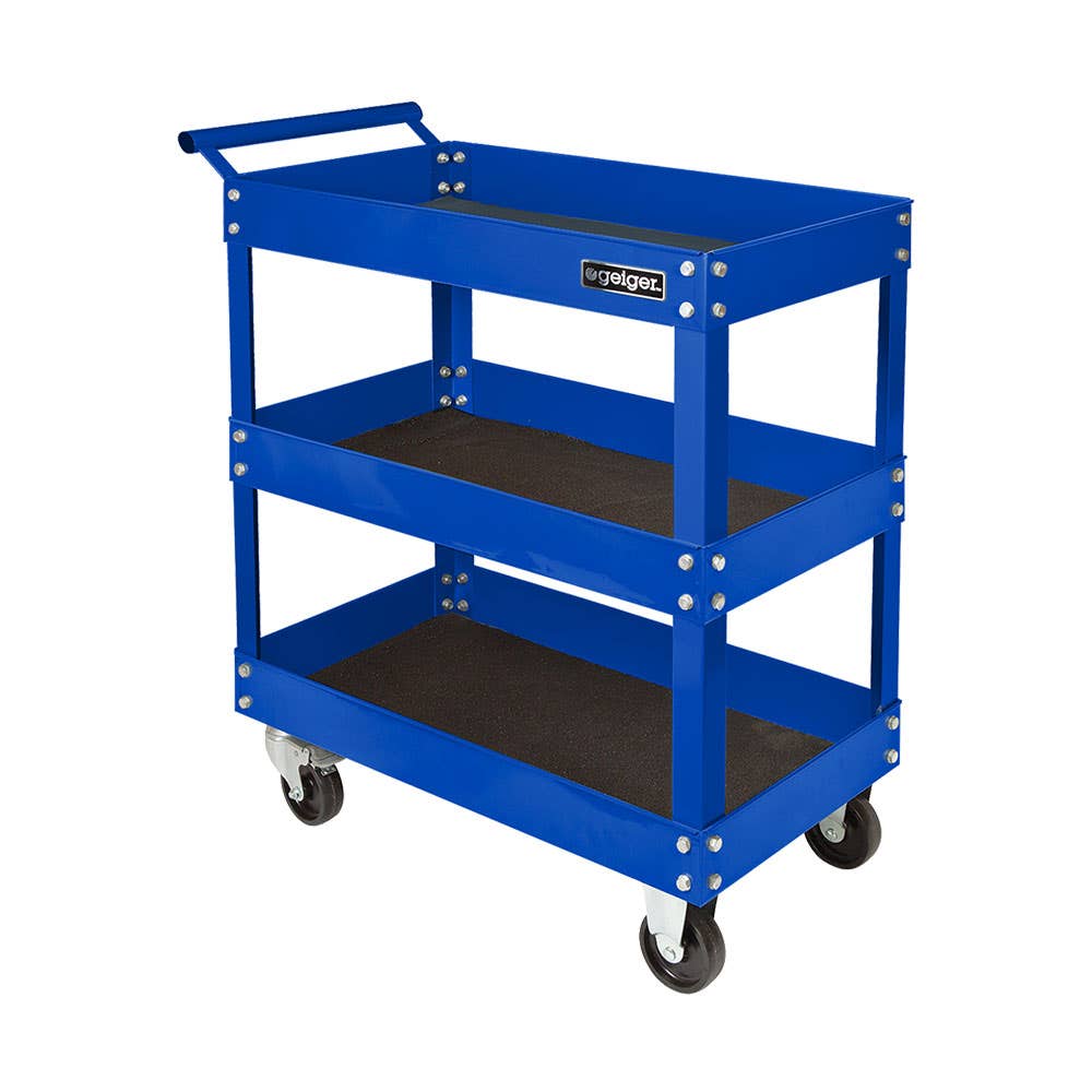 Heavy Duty Parts Trolley 3 Shelf 470 x 785 x 825mm Blue 192336 GT3S