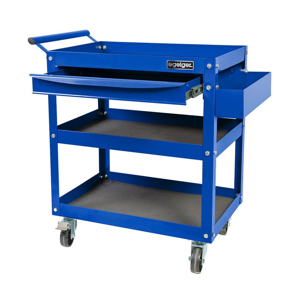 Heavy Duty Parts Trolley 3 Shelf & Slide Tray 470 x 785 x 825mm 63310001 GT3SD