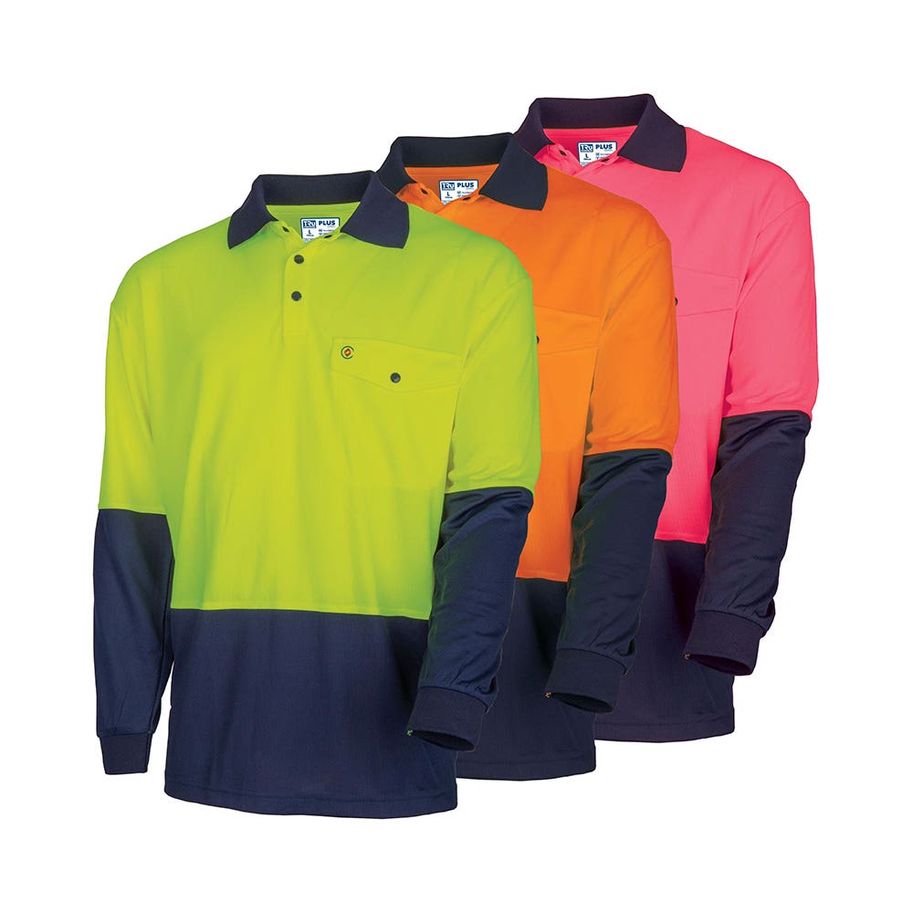 Shirt Polo Micromesh L/S Hi-Vis Tru Workwear Yurra YURTS2425