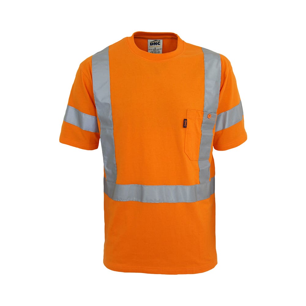T-Shirt S/S Cotton Jersey 200gsm 3M Tape Hi-Vis DNC Workwear Mastermyne MM3917