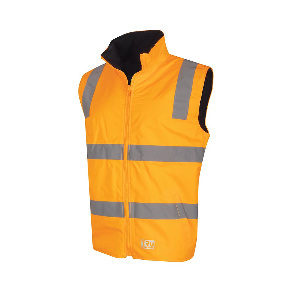 Vest Reversible Polyester Oxford Tape VIC Rail Orange Tru Workwear United Rentals URTV1915T4
