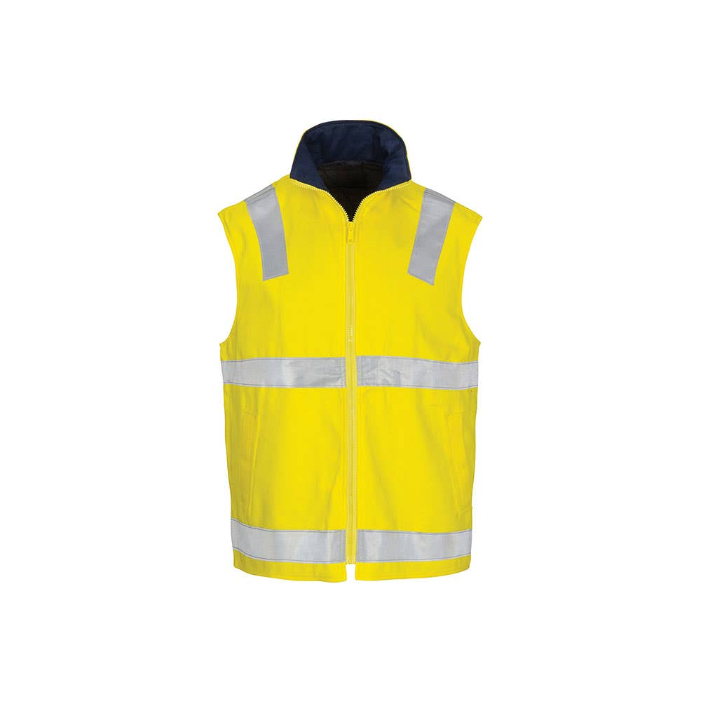 3765 H/W CTN Reversible Vest C/W GT Yellow Navy M_492370_376535764