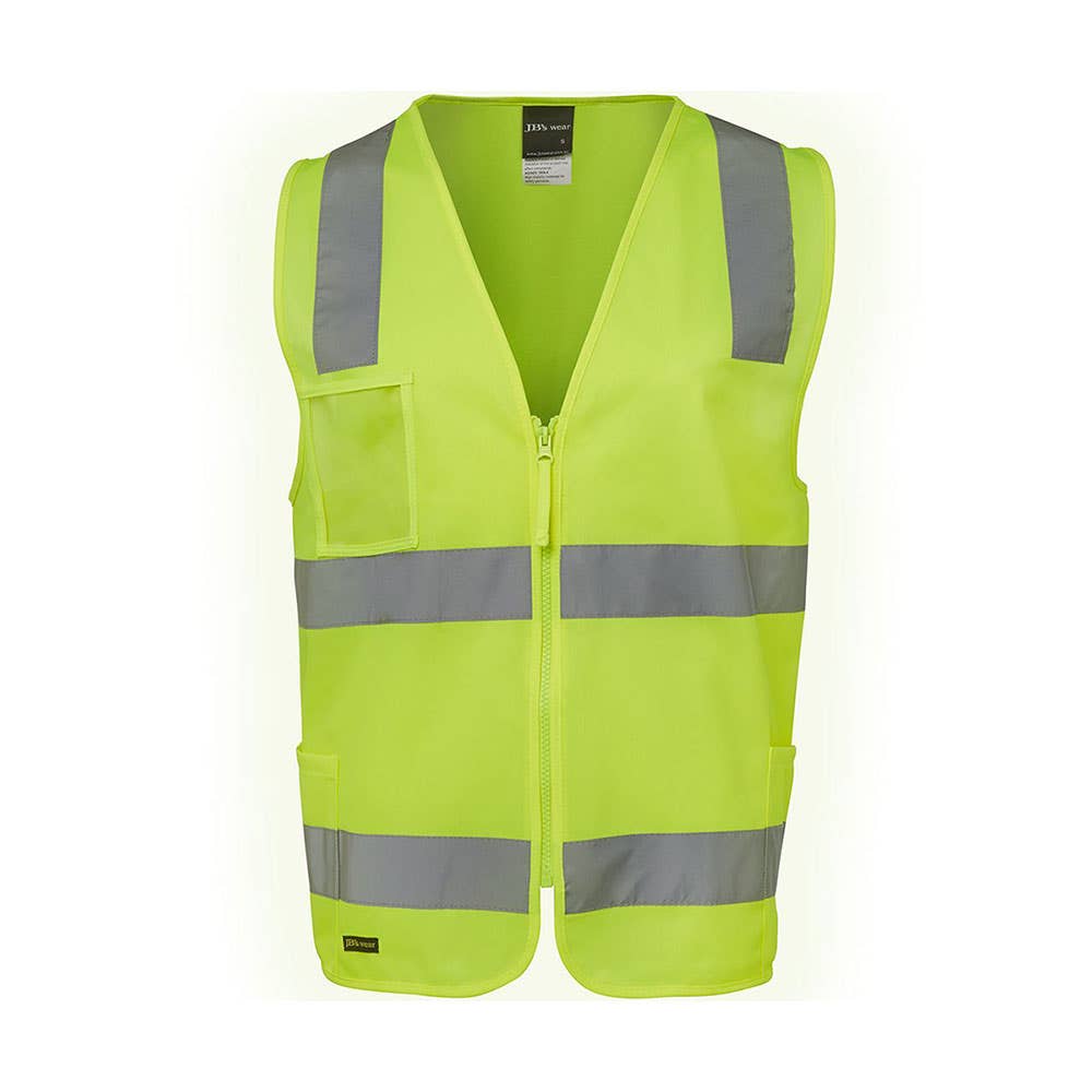 HI VIS (D+N) ZIP SAFETY VEST Lime Large 547345 6DNSZL-L