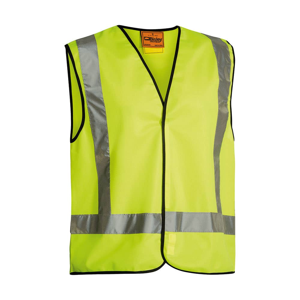 Vest Safety Poly Hi Vis X Back Tape Yellow 2XL Bisley_40009344_BT0347_BF512XL
