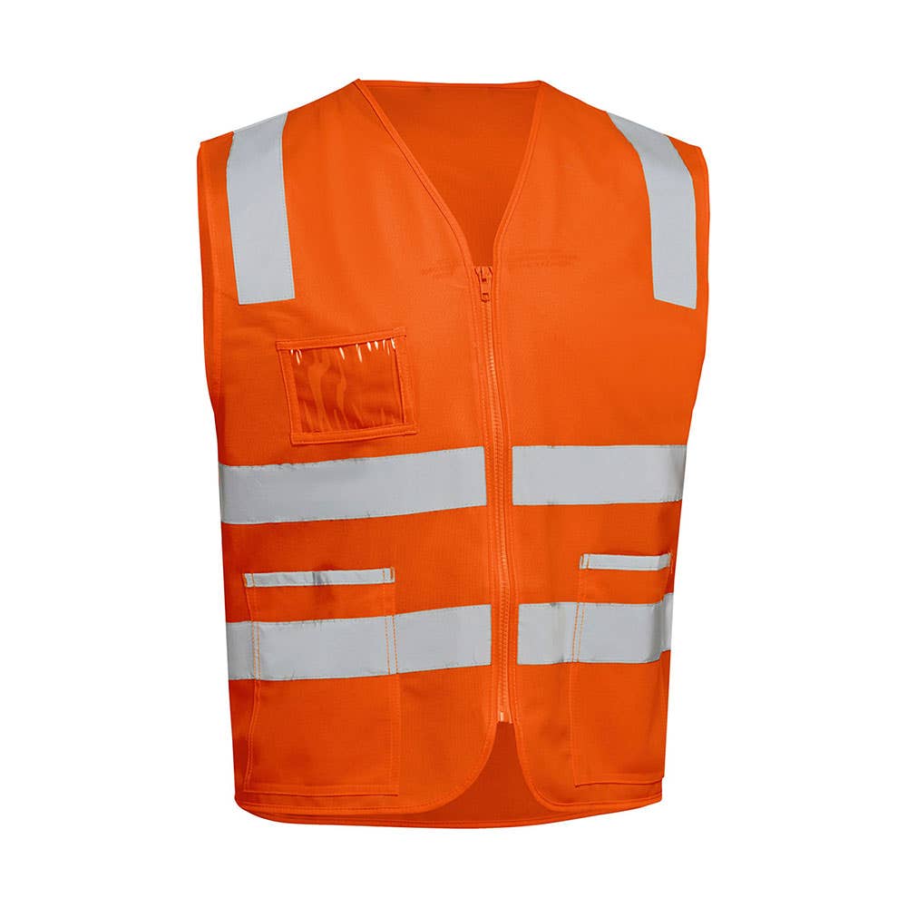 BV0341T Hi-Vis Taped Zip Safety Vest 120gsm Orange 2XL 40050400 BV0341T BF612XL