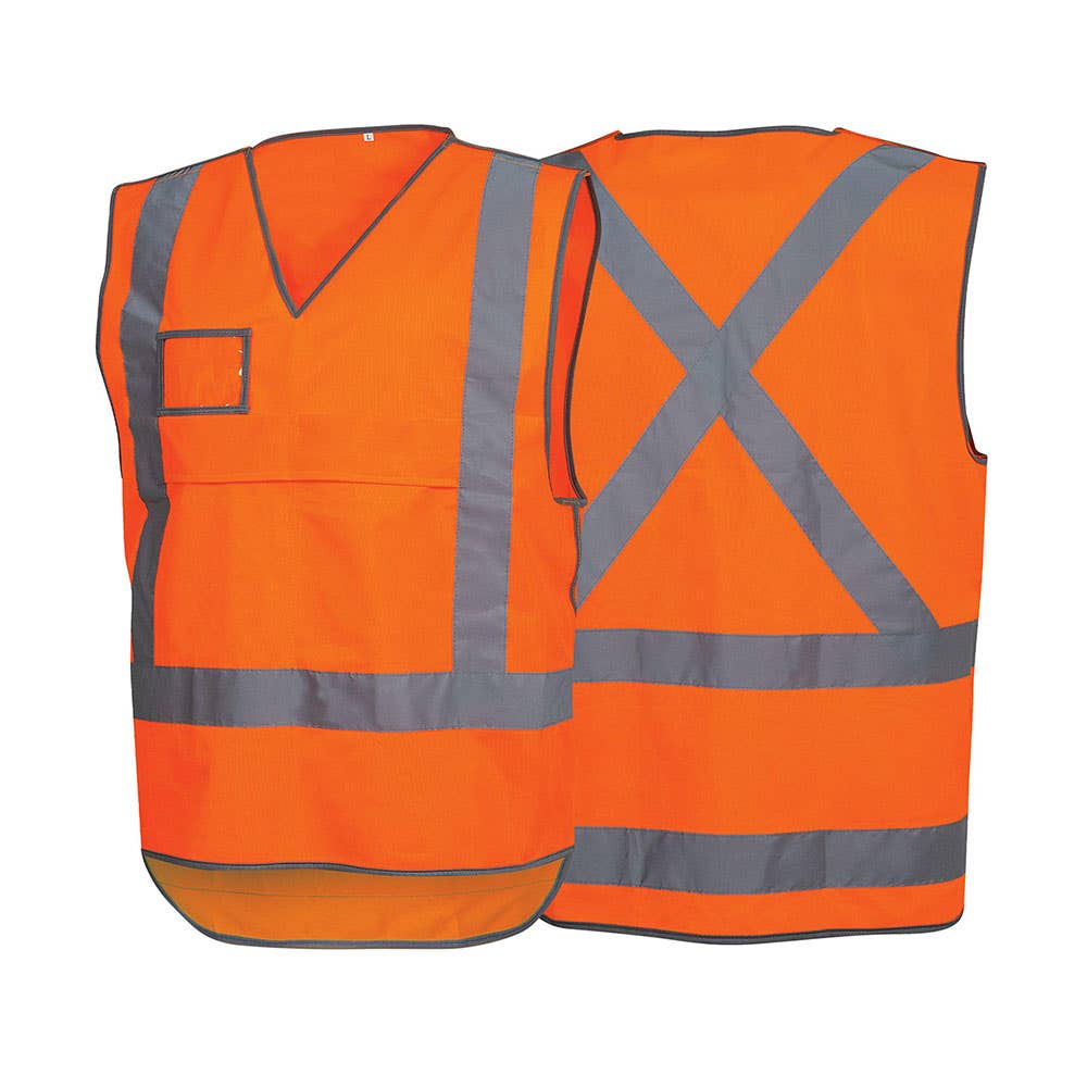 CWRX194 Day/Night X Back Taped Safety Vest Orange_CWRX194