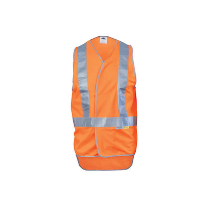 Vest Safety 2XL Orange 120gsm Polyester 3M Tape X Back Hi Vis D/N Velcro_30002727_3802-O-2XL