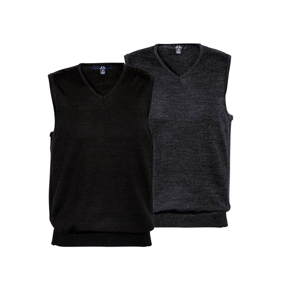Milano V-Neck Vest Wool Blend Ribbed Trim AGIGWV619M AGIGWV619M