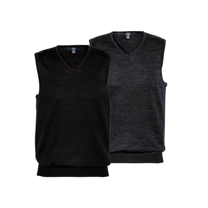 Milano V-Neck Vest Wool Blend Ribbed Trim AGIGWV619M AGIGWV619M