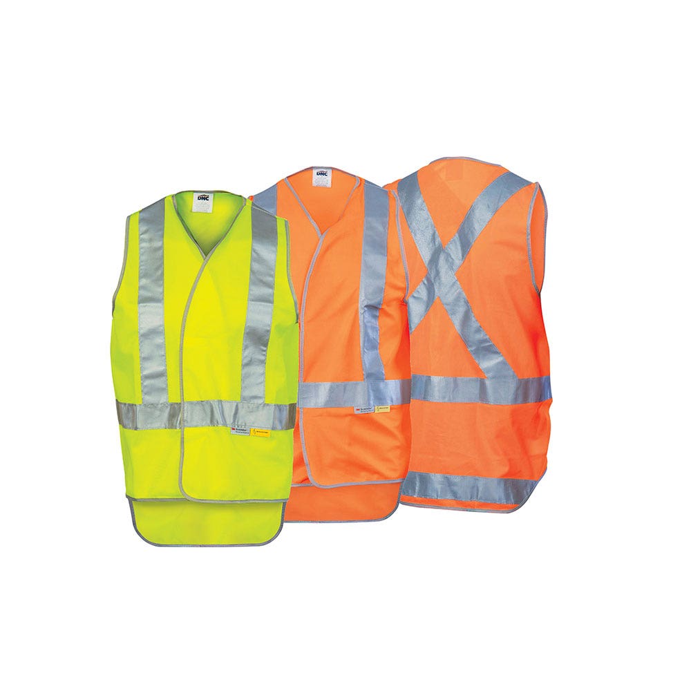 3802 Hi-Vis Day/Night Safety Vest X-Back Taped 120gsm_DNC3802