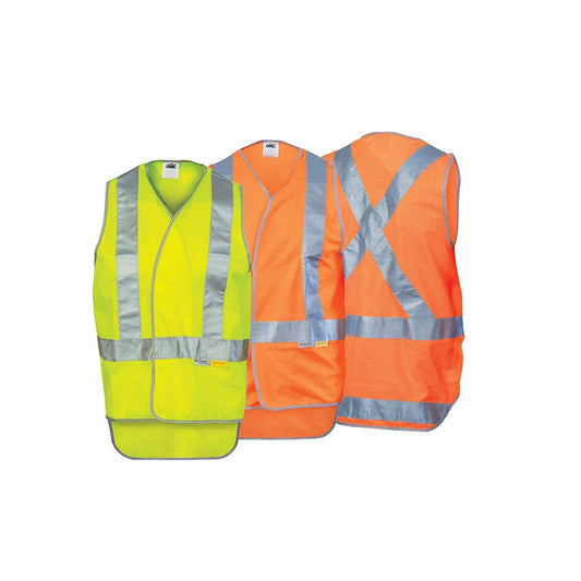 3802 Hi-Vis Day/Night Safety Vest X-Back Taped 120gsm_DNC3802