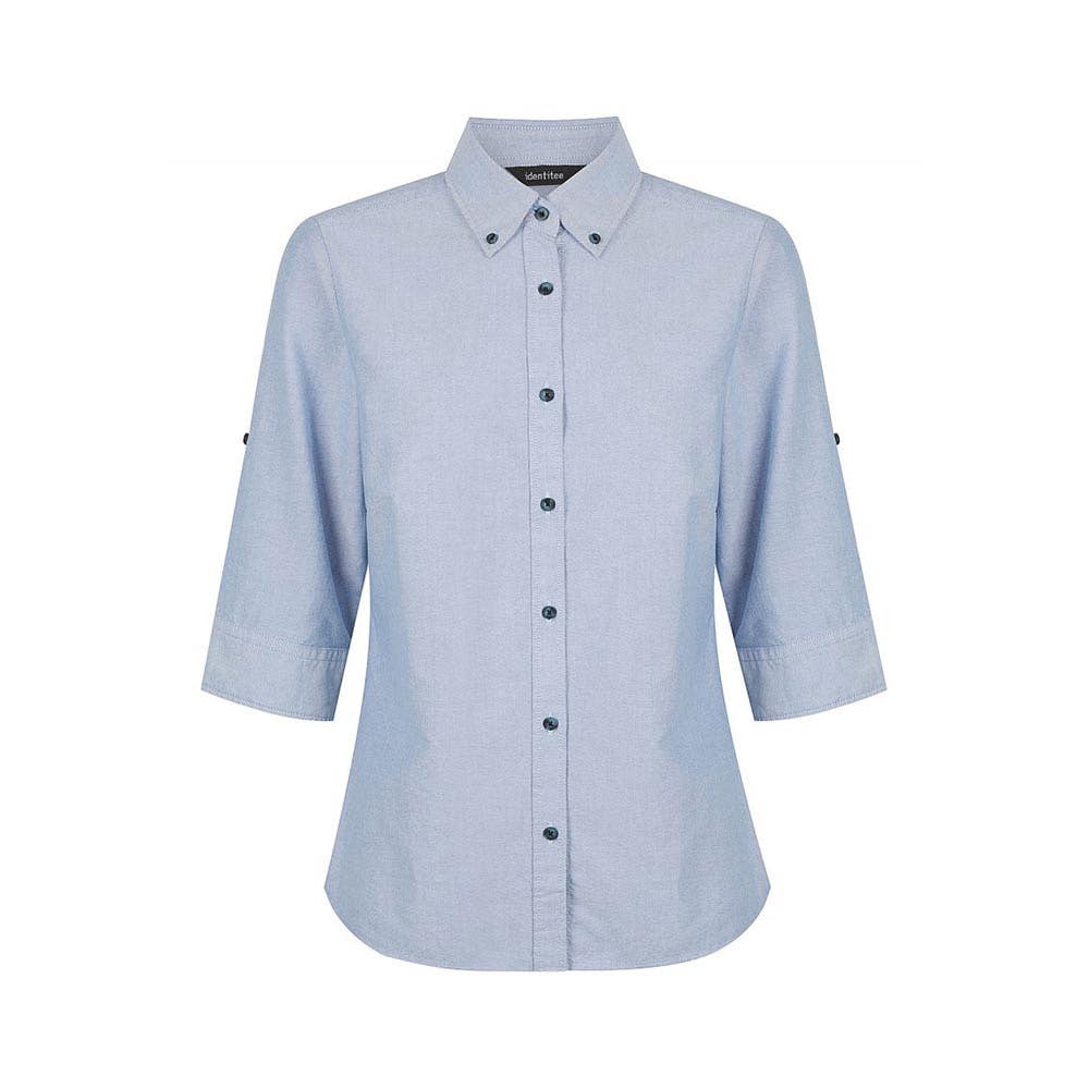 Shirt Womens Reuben 3/4 Sleeve Cotton Blue 10 Styletex_40077564_W67-BLU-10