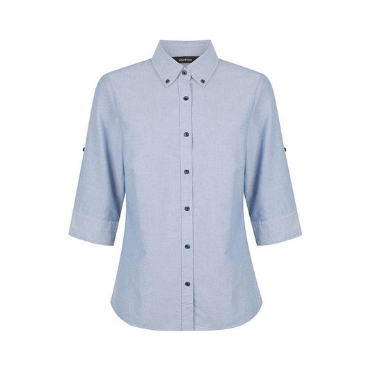 Shirt Womens Reuben 3/4 Sleeve Cotton Blue 10 Styletex_40077564_W67-BLU-10