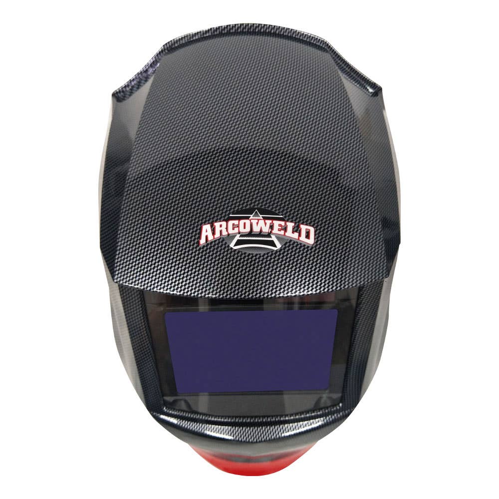 Helmet Welding Carbon Fibre Red Band Auto Darkening 100mm x 73mm 40014845 AWH-CFIBRE-R