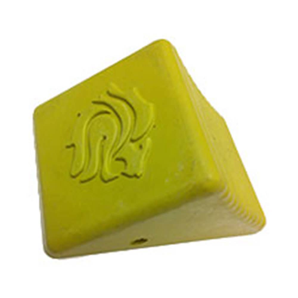 Hi-Vis Rubber Wheel Chock Yellow 200 x 130 x 103mm 430614 REWHEELCHOCKIRS