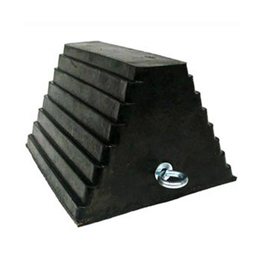 Ribbed Rubber Wheel Chock 250 x 200 x 160mm 162594 REWHEELCHOCKR2