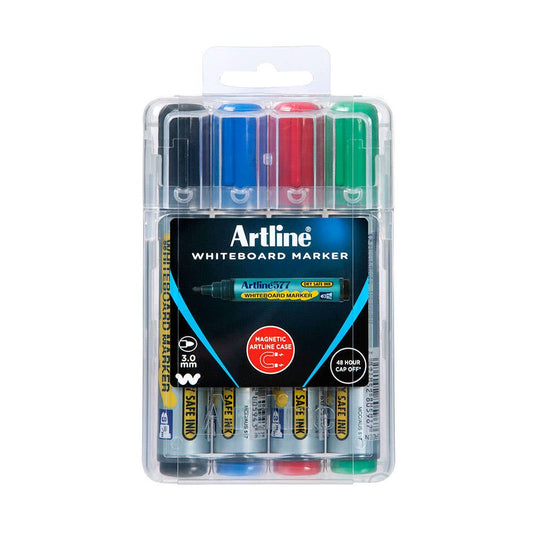Artline Whiteboard 577 Markers Magnetic Hardcase Wallet 4 Asst 1053334 157744HC
