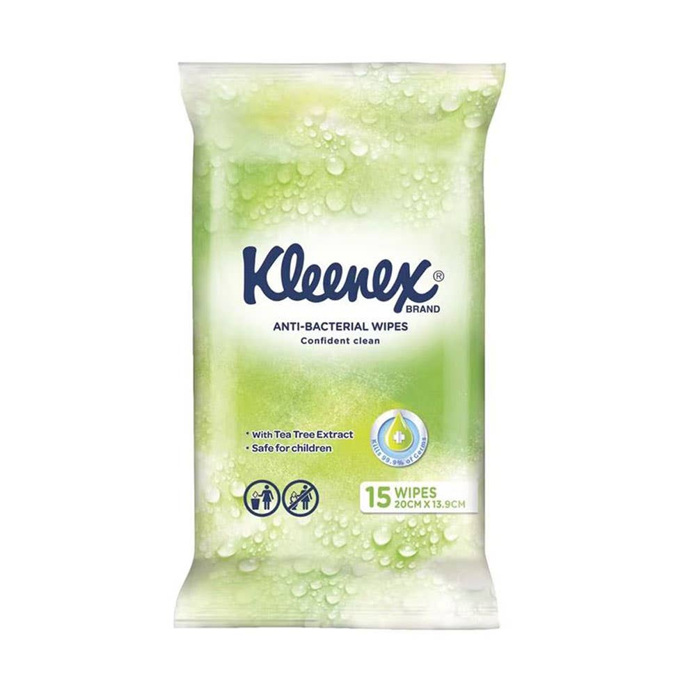 Kleenex Antibacterial Wet Wipes White 15 1010962 21287
