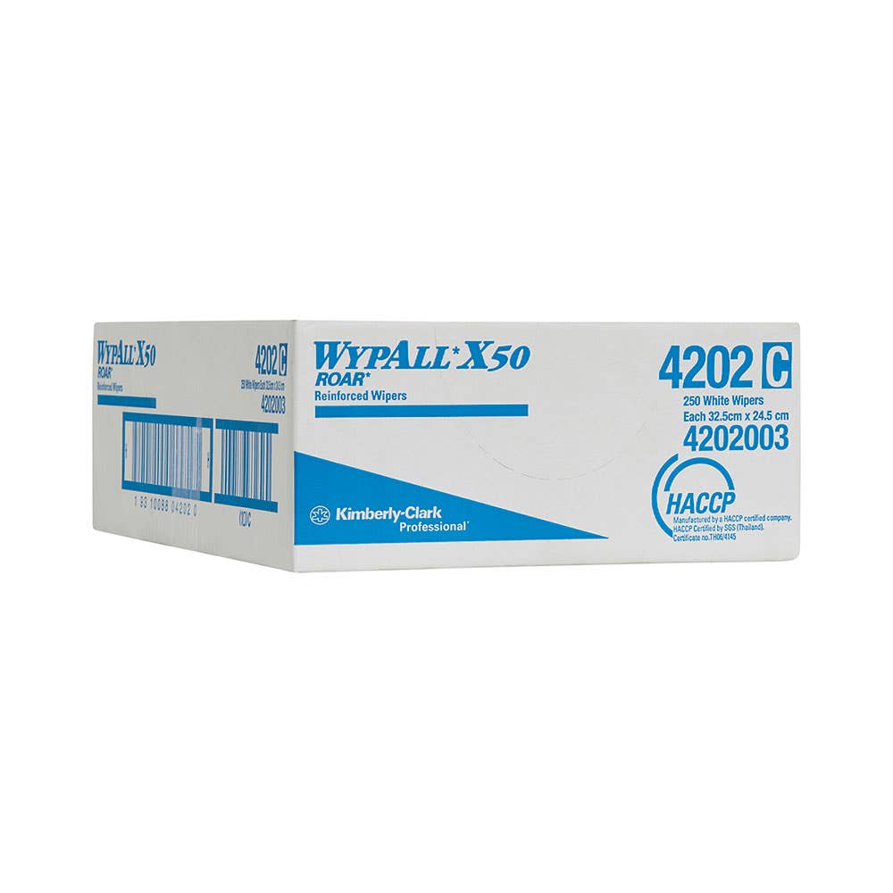 X50 Reinforced Single Sheet Wipes White 250 Pack 427545 4202