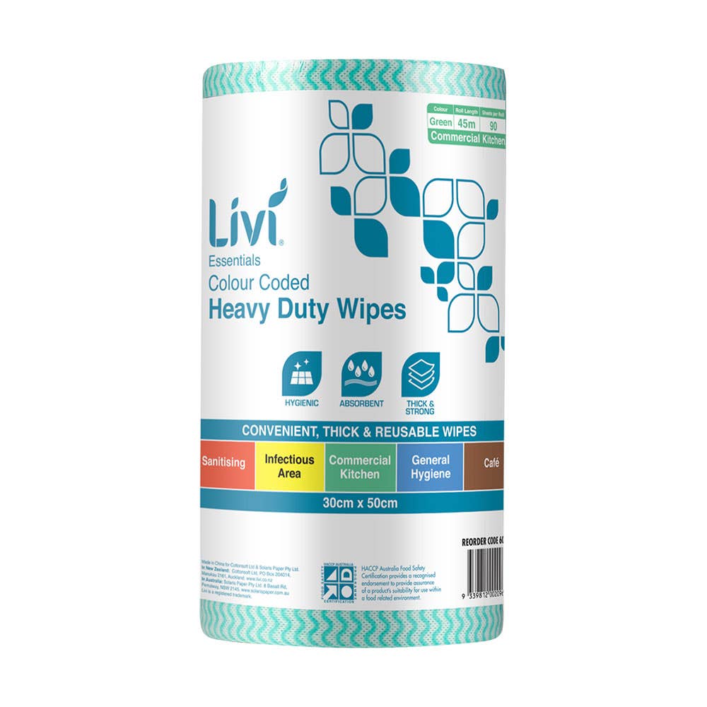 6006 Essentials Commercial Heavy Duty Cleaning Cloth Wipes Green 90 Sheets 269894 59796