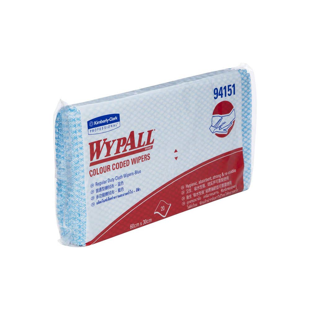 Regular Duty Blue Wipes 20 Sheets 12 Pk 600 x 300mm 113289 94151