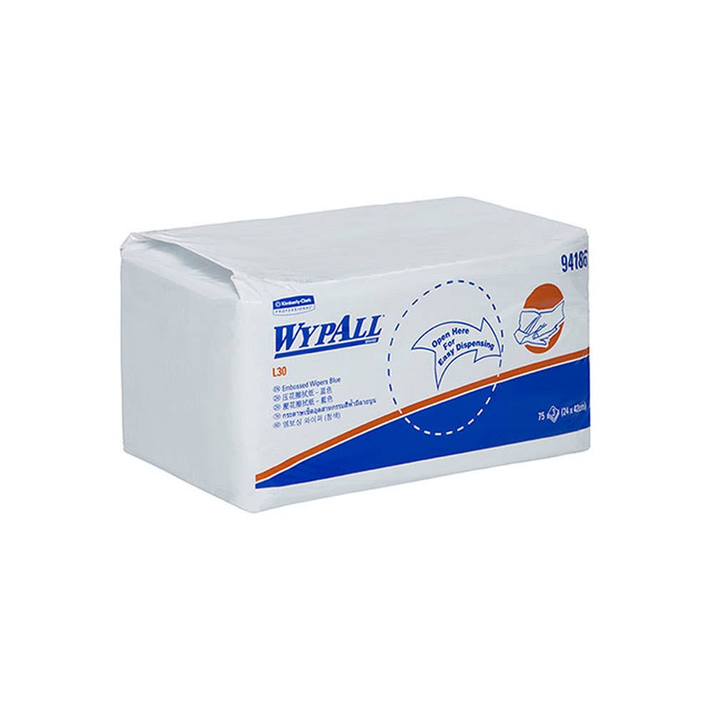 L30 Single Sheet Blue Wipes 420mm x 240mm 10 Pk 90610055 94186