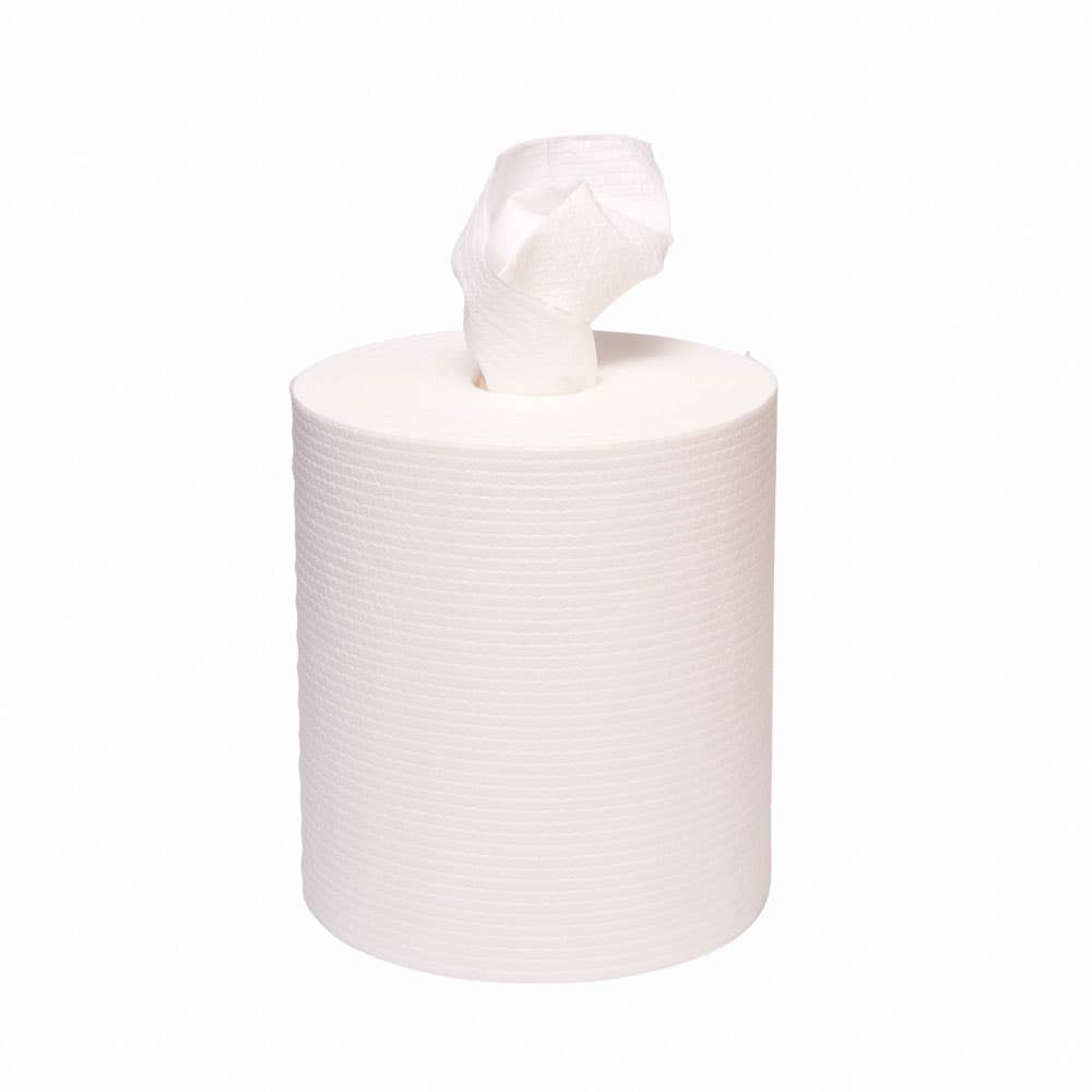 TRULOLINT Perforated Centrefeed Rolls White 22.5cm X 38cm (4 Rolls Per Ctn) 430950 TLL85W