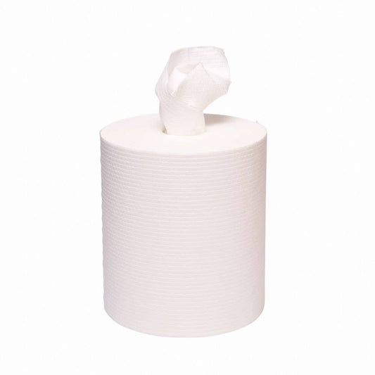 TRULOLINT Perforated Centrefeed Rolls White 22.5cm X 38cm (4 Rolls Per Ctn) 430950 TLL85W