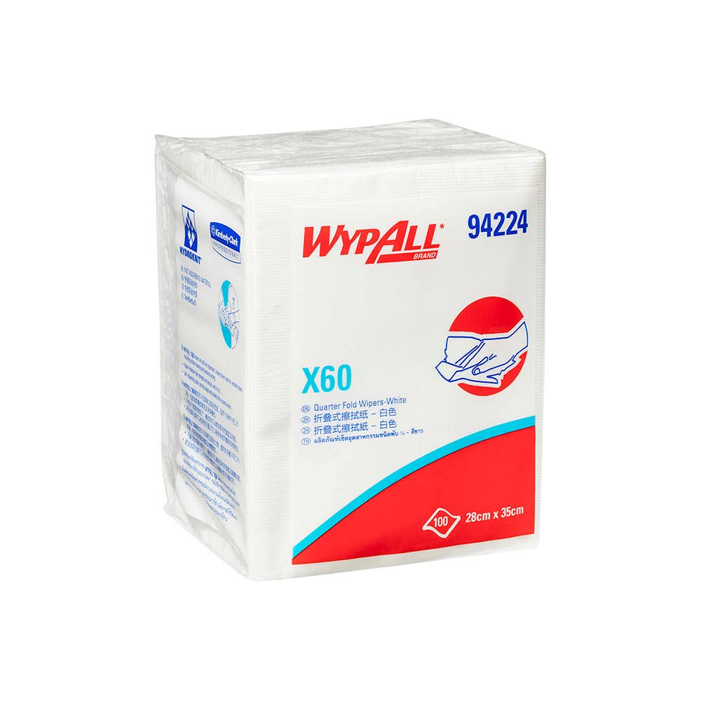 X60 Single Sheet Wipers 100 Wipes 8 Pk 280m x 350mm_213542_94224