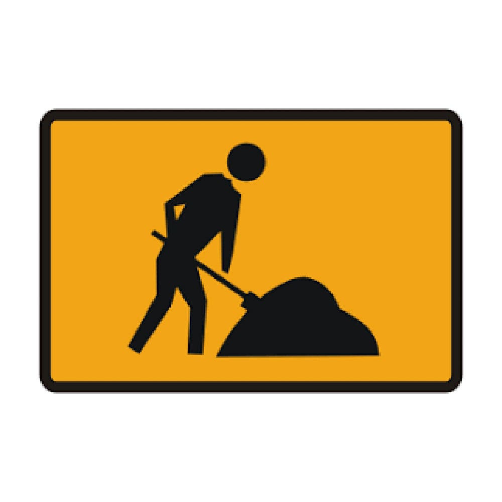 Sign Worker Ahead 1200X900 Reflective Boxed Edge Metal 307259 T1-5B