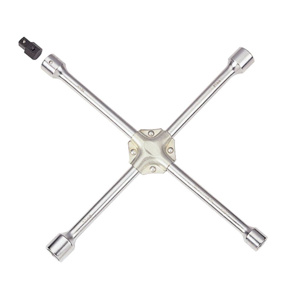 Wheel Nut Wrench 4 Way 17 - 22mm & 1/2 Sockets 35720001 19911722