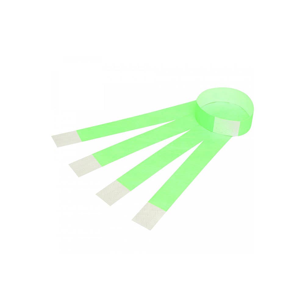 Tyvek Wrist Bands Fluoro Green 100 Pack 1017886 9861104