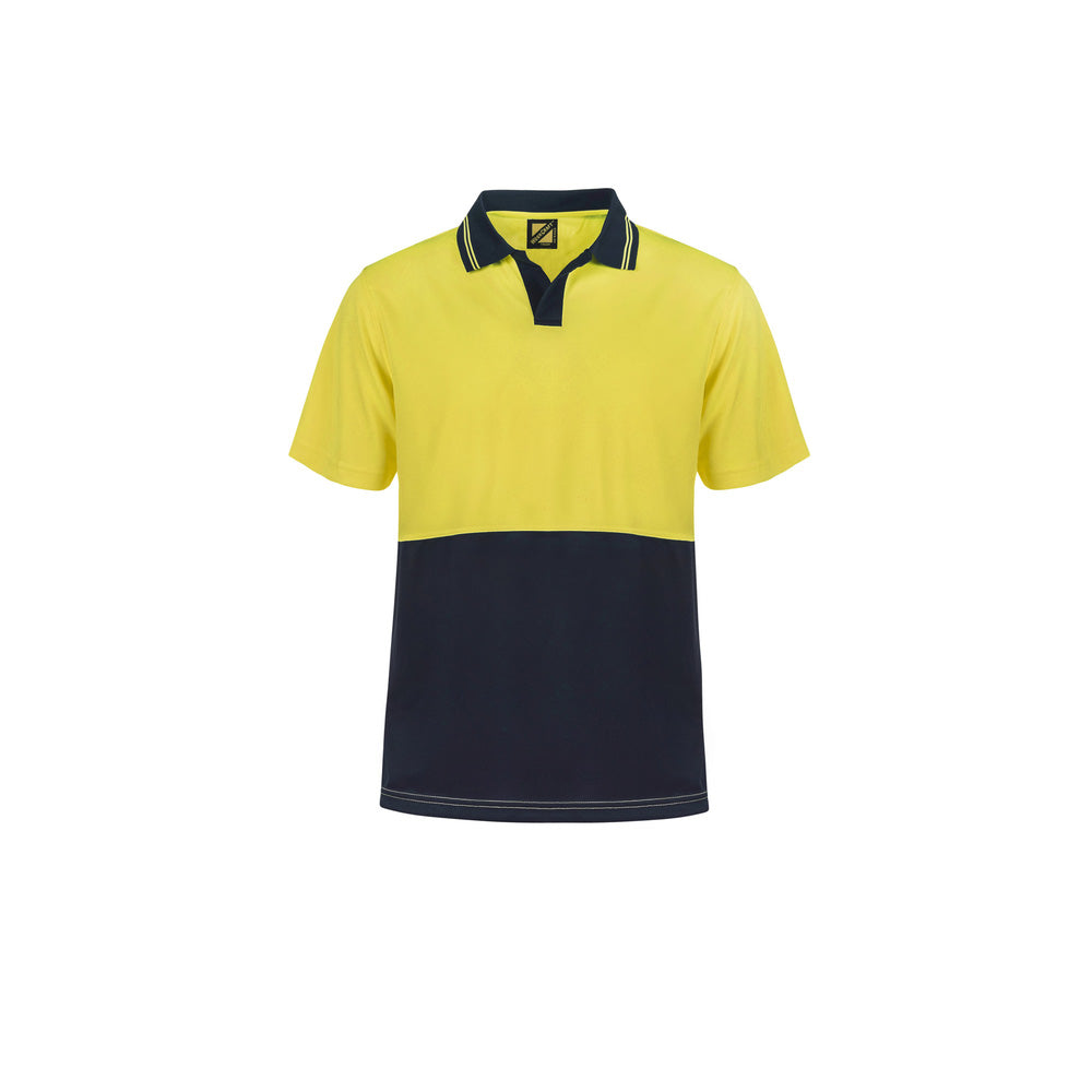 Polo Hi Vis Two Tone S/S Micromesh  With Pocket  Yellow/Navy 2XL_40030462_WSP201_Y/N_2XL