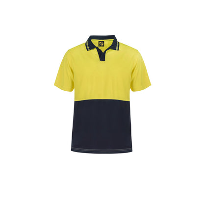 Polo Hi Vis Two Tone S/S Micromesh  With Pocket  Yellow/Navy 2XL_40030462_WSP201_Y/N_2XL