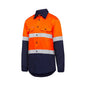 Shirt L/S Cotton 145gsm 3M Tape 2XL Hi Vis Orange/Navy Yakka 405916 Y07940-O/N-2XL