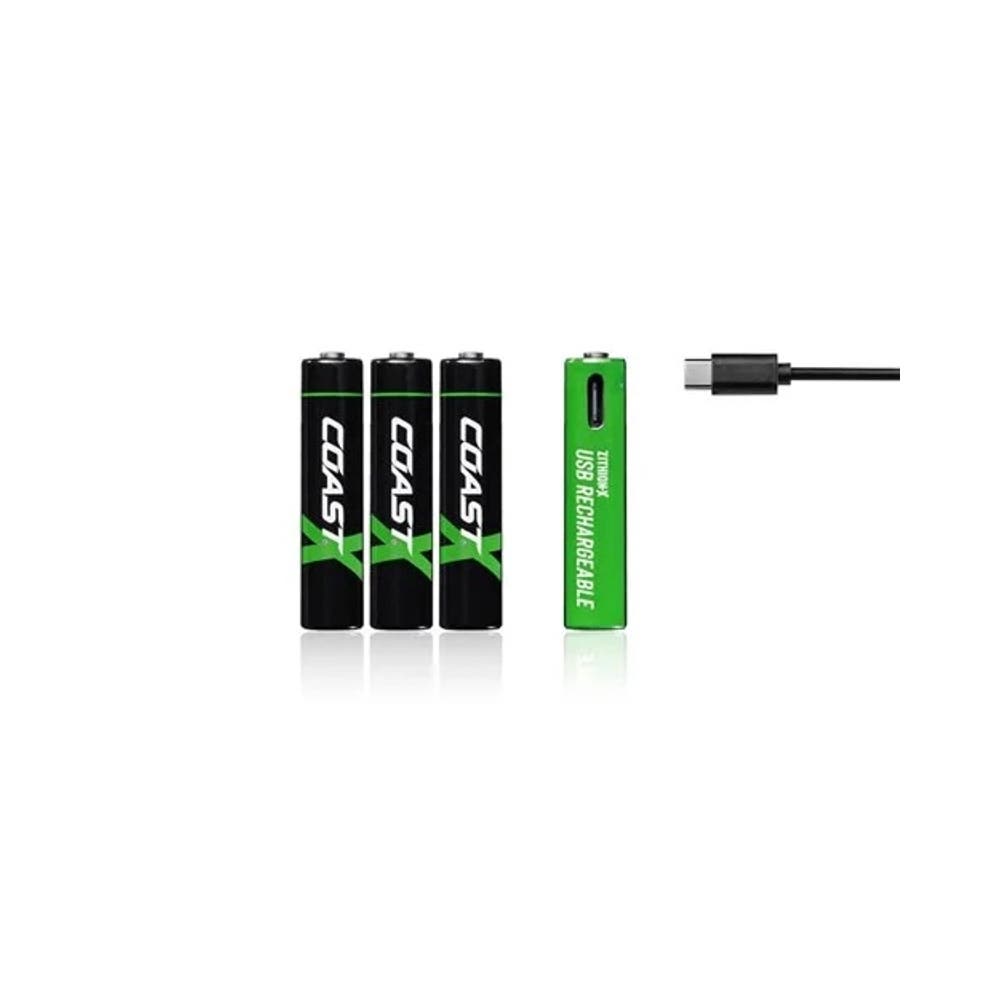 Battery Zithion-X AAA Rechargeable USB-C Batteries - 4 PACK   Green ZXAAA_40064071_ZXAAA