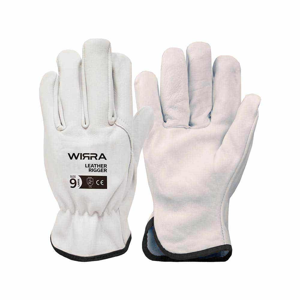 Leather Riggers Gloves White 7115