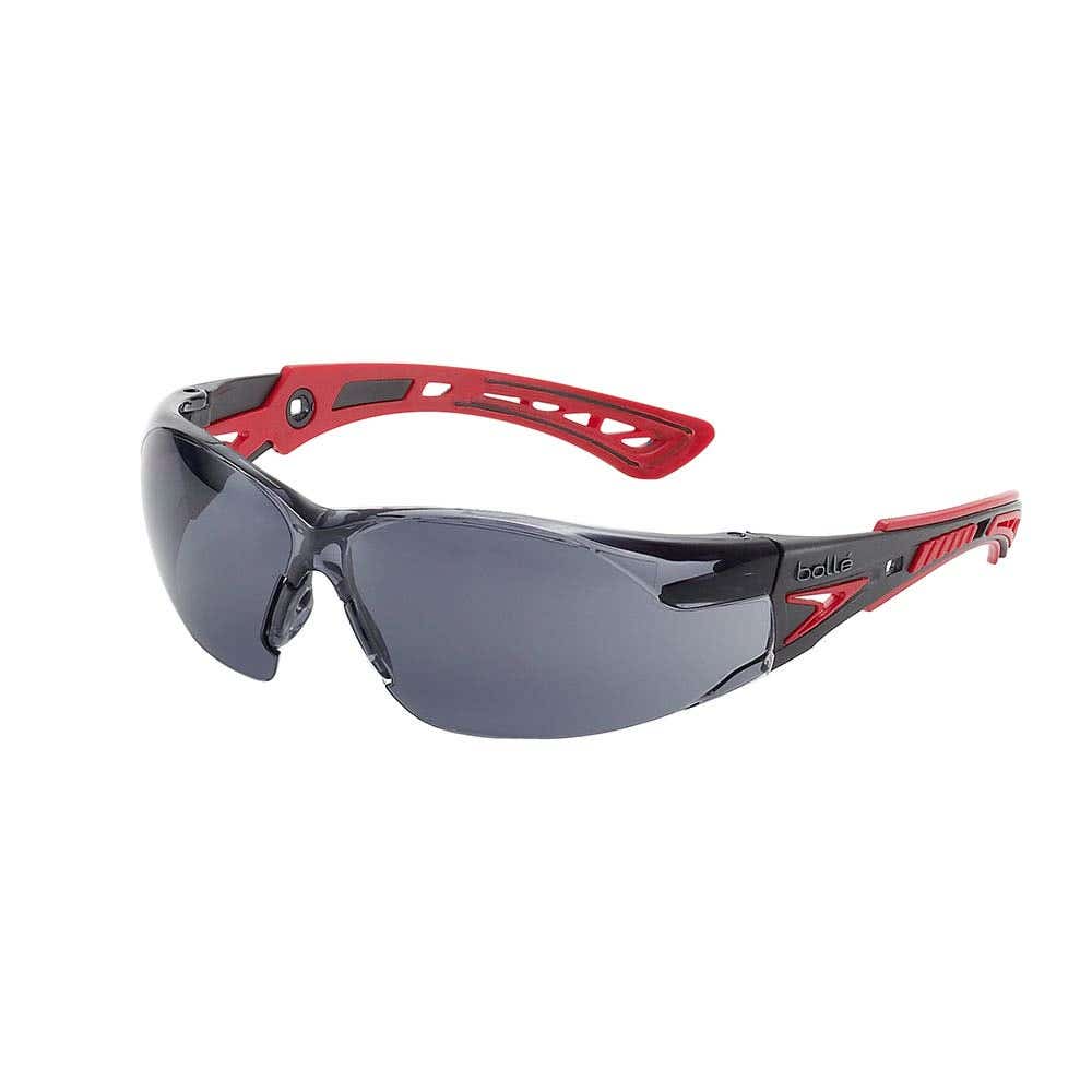 Rush+ Safety Glasses Smoke Lens Red/Grey Frame 176410 1662302