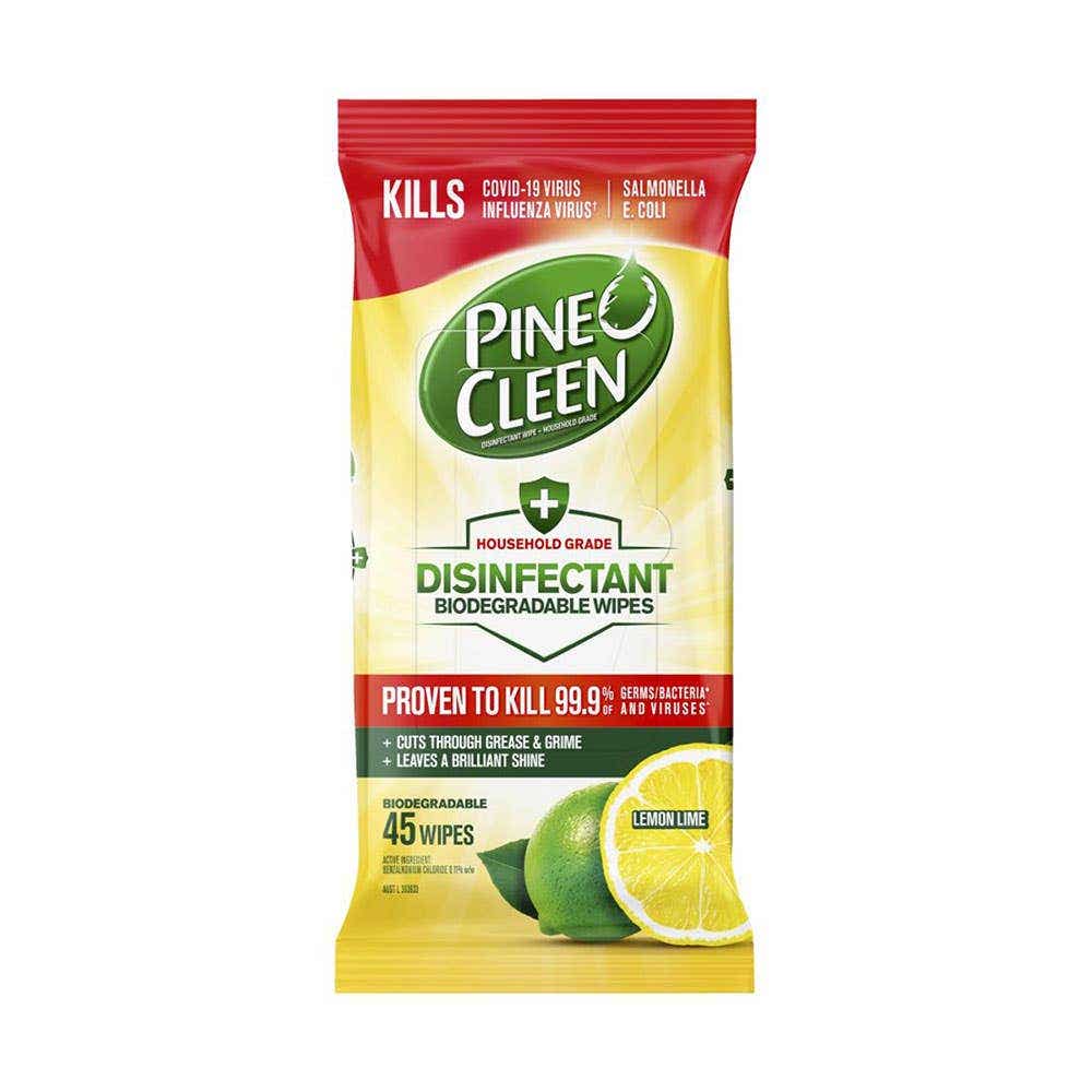 Pine O Cleen Disinfectant Surface Wipes Lemon/Lime 45 Pack 294664 3308515