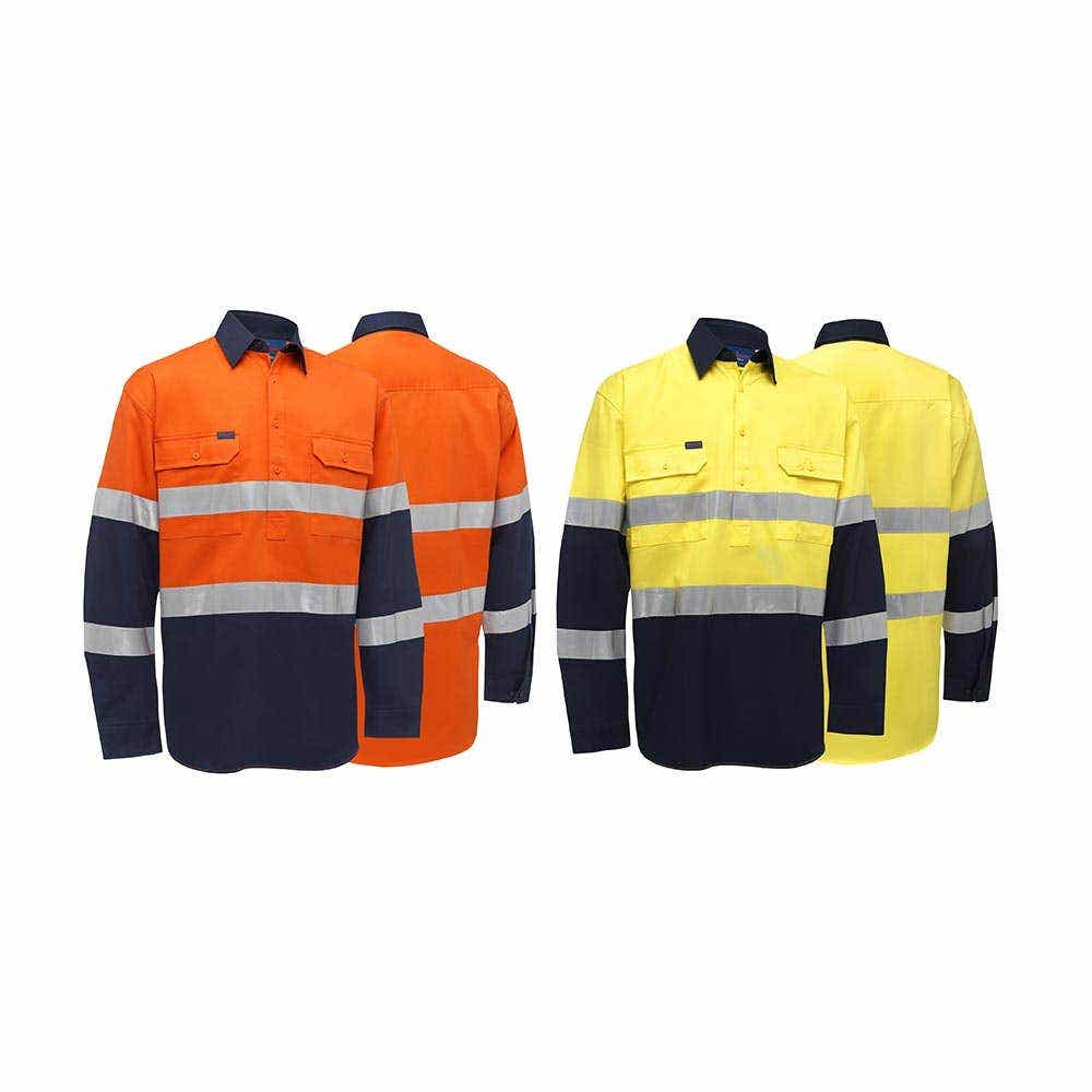 AKSC4456T Hi-Vis Closed Front Taped Shirt 190gsm AKSC4456T