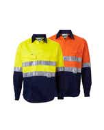 Hi-Vis Long Sleeve Shirt Closed Front Taped 190gsm m2H190