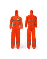 D320T Type 5/6 Cat III SMS Disposable Coveralls with Reflective Tape Orange D320T